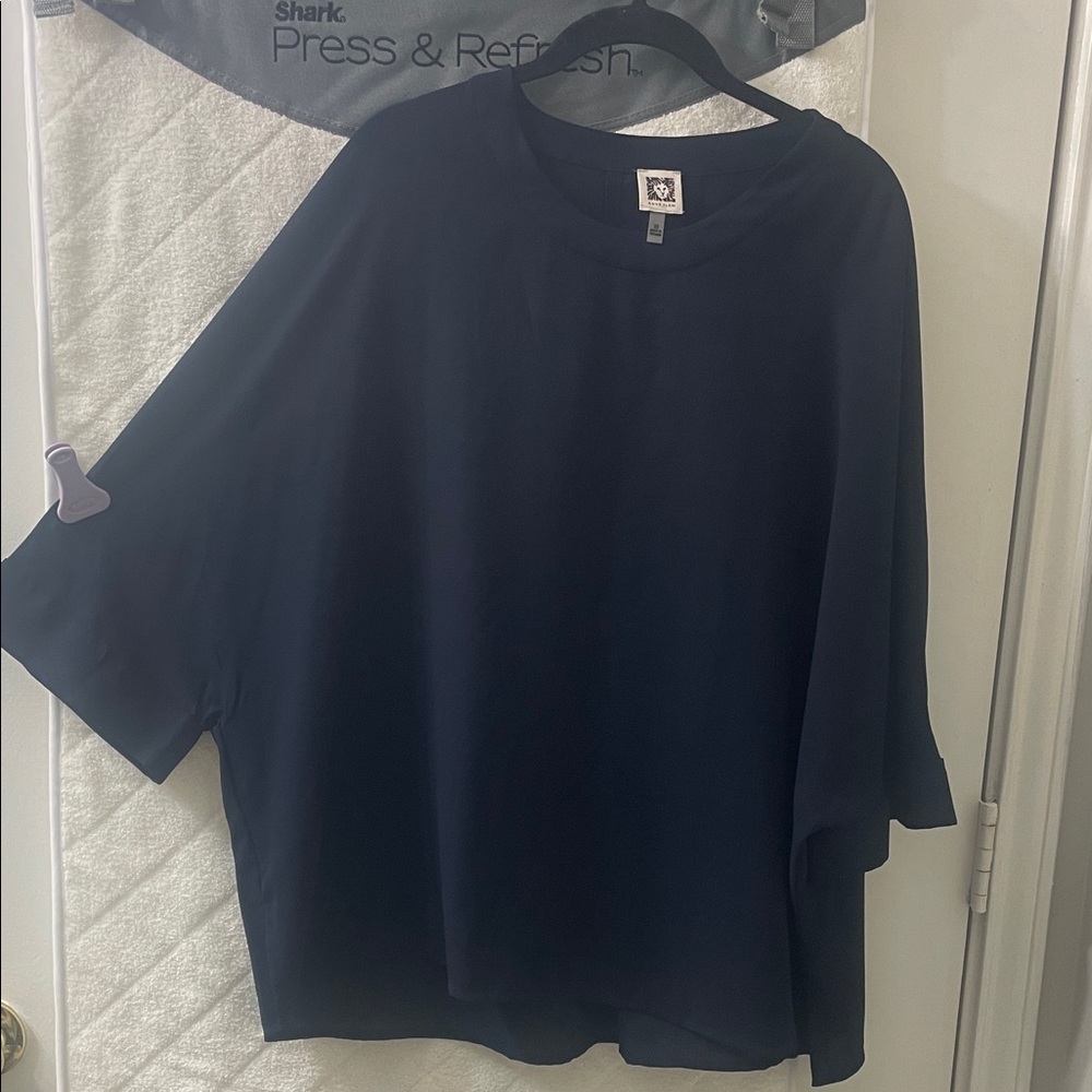 Anne Klein Navy Blue Blouse